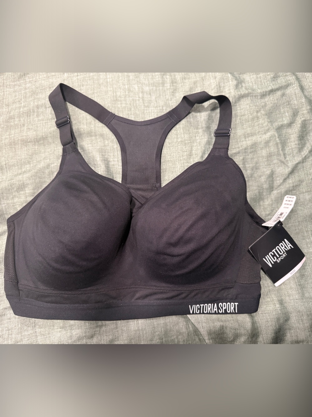 Victoria's Secret Sport Black Padded Racerback Sports Bra